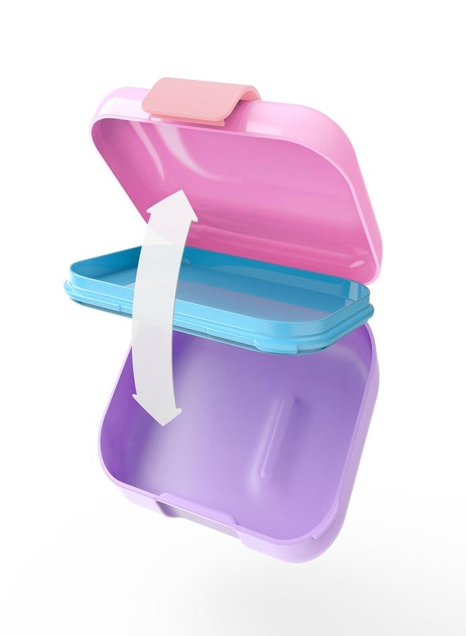 Zoku Premium Mini Bento Box, Leak Proof Lunch Tiffin Box Container for Kids, Boys, Girls - Pink | BPA Free, Lightweight, Compact Snacks Sandwich Container (Bento Jr) | For thinKitchen - Image 2
